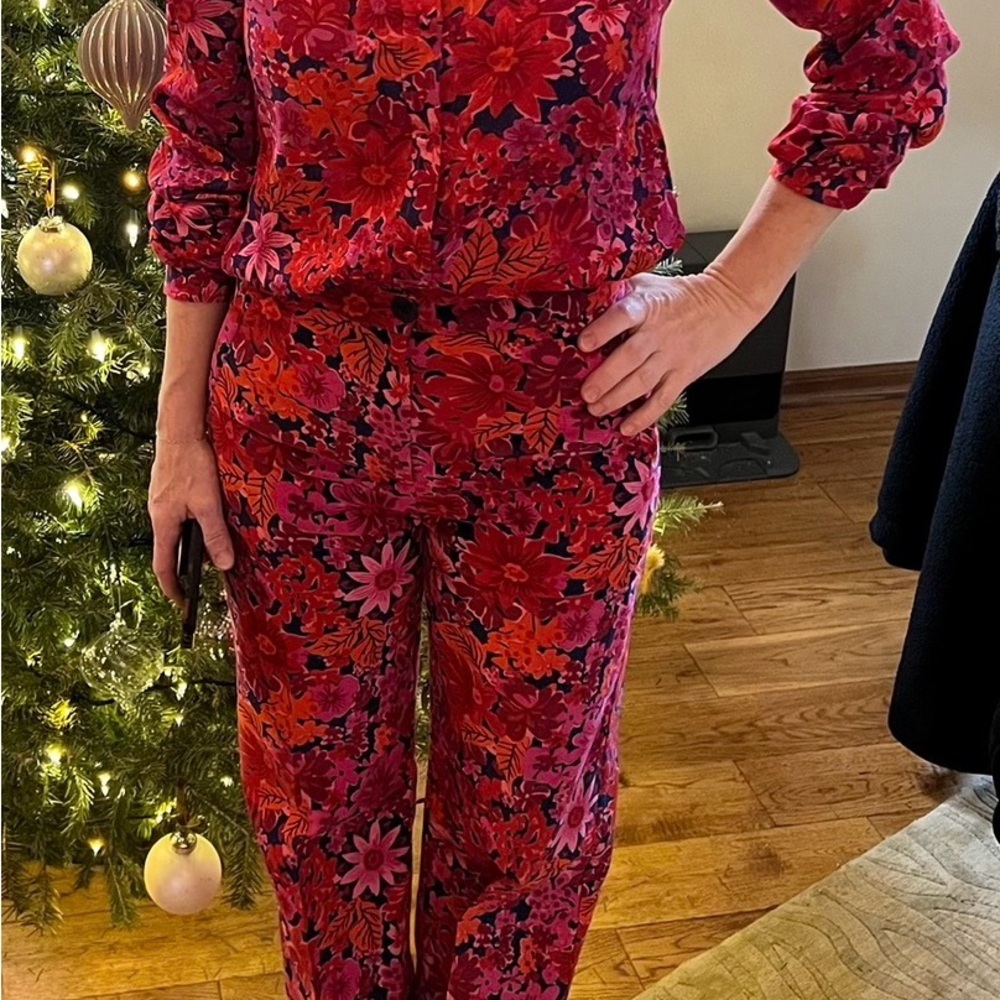 NAT SEZANE FR 34, US 2 Martin corduroy pant,Fuchsia Floral, 100% cotton - Picture 9 of 11